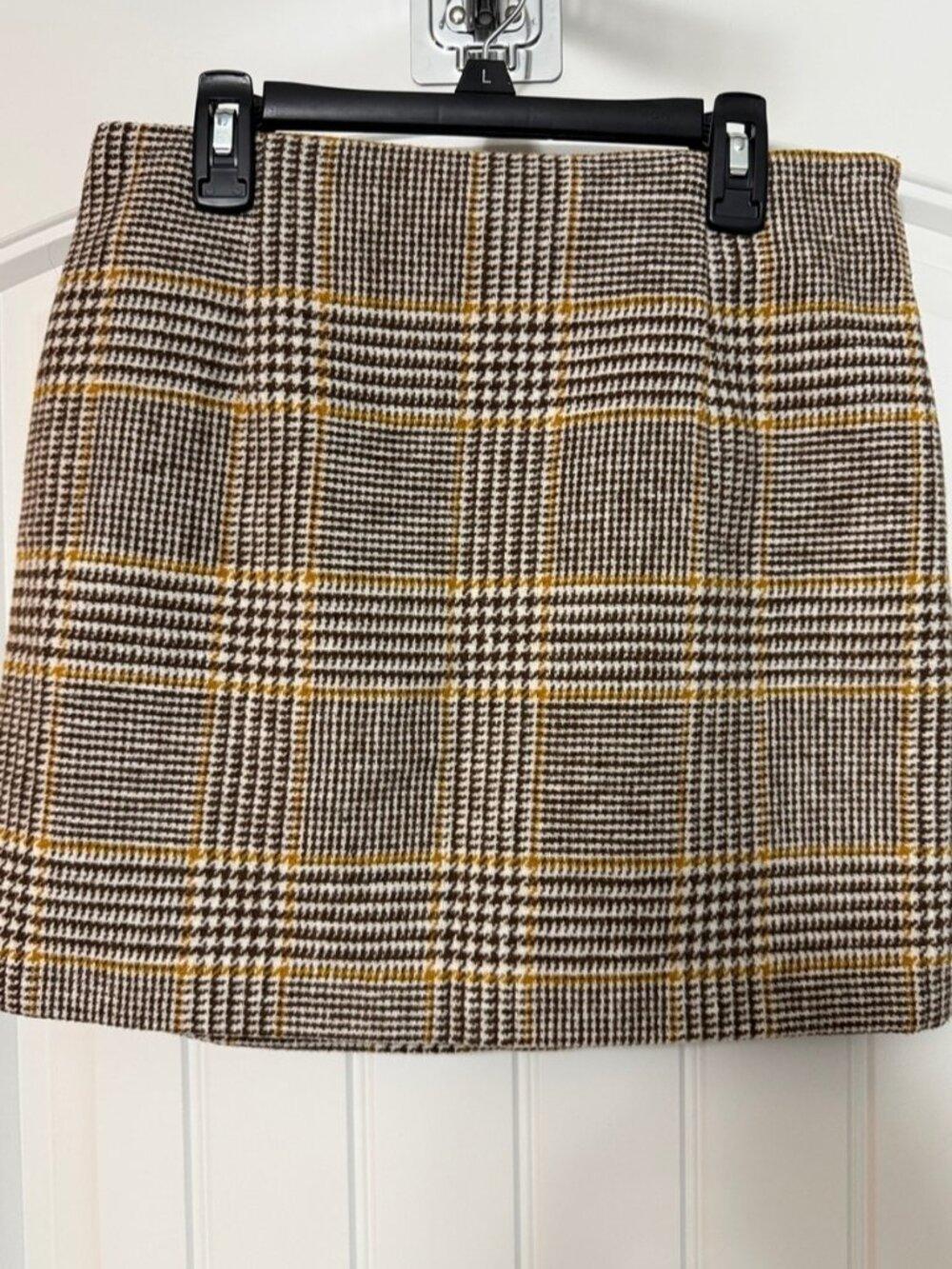 Brown and Yellow Plaid Mini Skirt